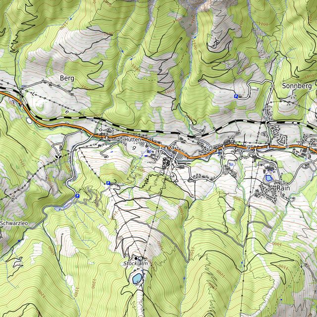 Topografische Karte rund um Bikepark Leogang
